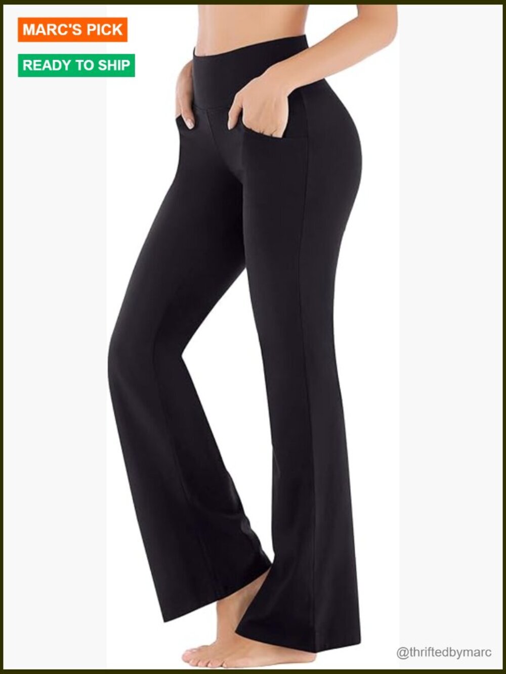 Womens High Waisted Bootcut Yoga Pants with Pockets Wide Leg Stretchy Work Pants